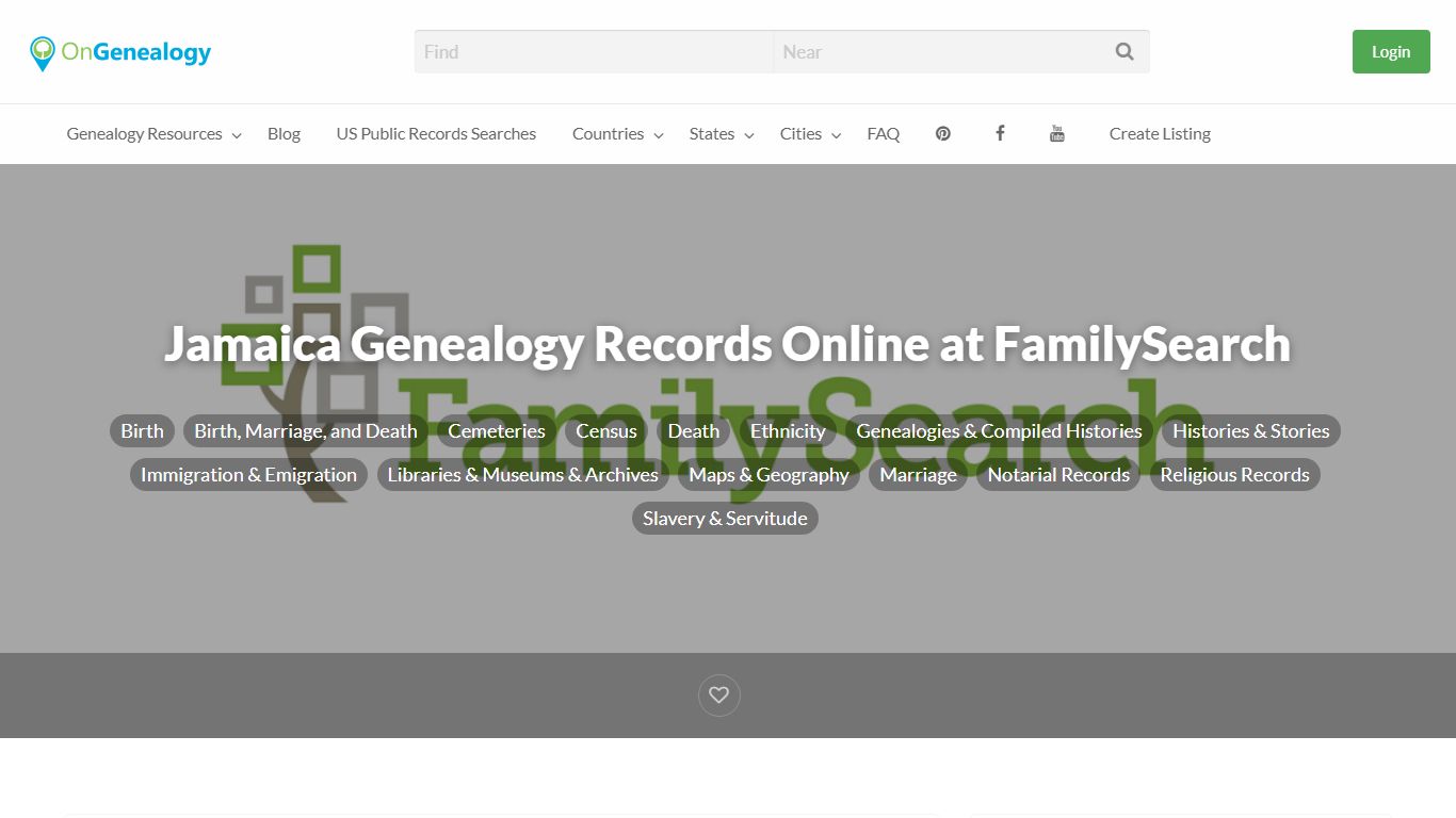 Jamaica Genealogy Records Online at FamilySearch