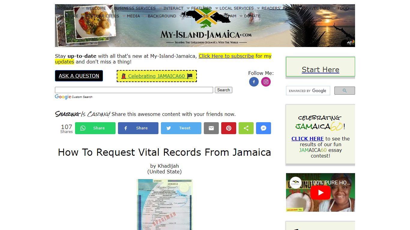 How To Request Vital Records From Jamaica - My-Island-Jamaica.com